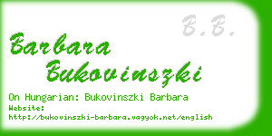 barbara bukovinszki business card